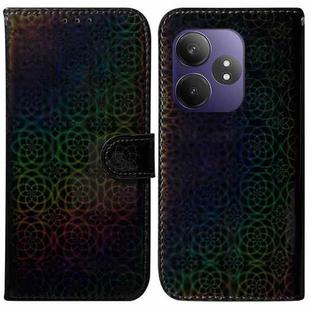 For Realme GT 6 / GT 6T / GT Neo6 Colorful Magnetic Buckle Leather Phone Case(Black)