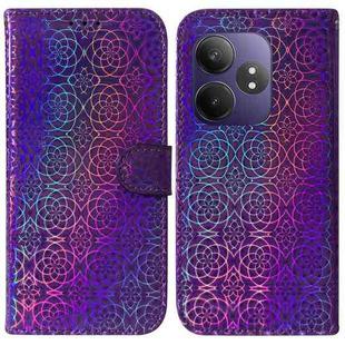 For Realme GT 6 / GT 6T / GT Neo6 Colorful Magnetic Buckle Leather Phone Case(Purple)