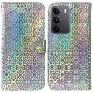 For Realme C75 Colorful Magnetic Buckle Leather Phone Case(Silver)