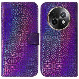 For Realme 13+ Global Colorful Magnetic Buckle Leather Phone Case(Purple)