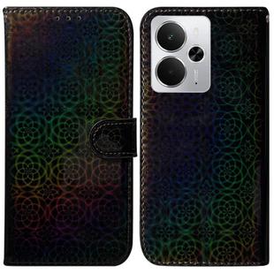 For Realme 14 Colorful Magnetic Buckle Leather Phone Case(Black)