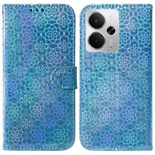 For Realme 14 Colorful Magnetic Buckle Leather Phone Case(Blue)