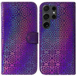 For Samsung Galaxy S24 Ultra 5G Colorful Magnetic Buckle Leather Phone Case(Purple)