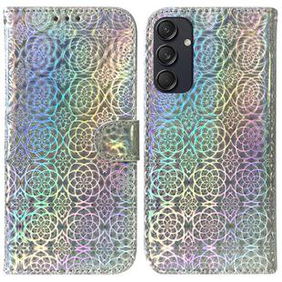 For Samsung Galaxy M55 Colorful Magnetic Buckle Leather Phone Case(Silver)