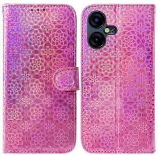 For Tecno Pova Neo 3 Colorful Magnetic Buckle Leather Phone Case(Pink)