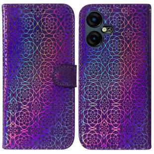 For Tecno Pova Neo 3 Colorful Magnetic Buckle Leather Phone Case(Purple)