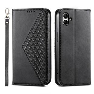 For Samsung Galaxy A05 Cubic Grid Calf Texture Magnetic Leather Phone Case(Black)