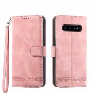 For Samsung Galaxy S10 Dierfeng Dream Line Leather Phone Case(Pink)