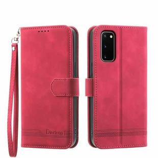For Samsung Galaxy S20 Dierfeng Dream Line Leather Phone Case(Red)
