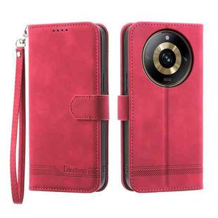 For Realme 11 Pro Dierfeng Dream Line Leather Phone Case(Red)