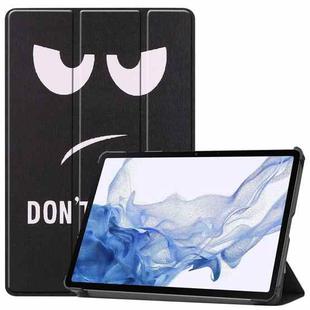 For Samsung Galaxy Tab S9 Custer Painted 3-Fold Holder Smart Leather Tablet Case(Big Eye Me)