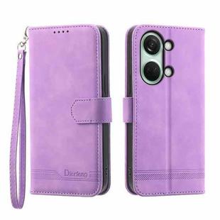 For OnePlus Ace 2V Dierfeng Dream Line Leather Phone Case(Purple)