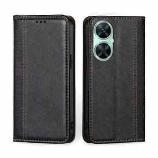 For Huawei Enjoy 60 Pro / nova 11i Grid Texture Magnetic Flip Leather Phone Case(Black)
