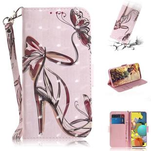 For Samsung Galaxy A51 5G 3D Painted Pattern Magnetic Attraction Horizontal Flip Leather Case with Holder & Card Slot & Wallet & Lanyard(Butterfly High Heels)