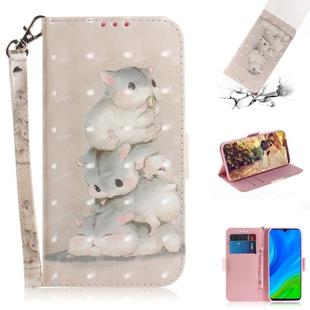 For Huawei P smart 2020 3D Painted Pattern Magnetic Attraction Horizontal Flip Leather Case with Holder & Card Slot & Wallet & Lanyard(Squirrels)
