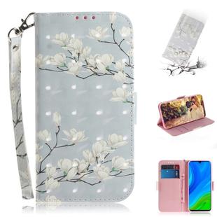 For Huawei P smart 2020 3D Painted Pattern Magnetic Attraction Horizontal Flip Leather Case with Holder & Card Slot & Wallet & Lanyard(Magnolia)