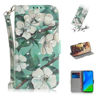 For Huawei P smart 2020 3D Painted Pattern Magnetic Attraction Horizontal Flip Leather Case with Holder & Card Slot & Wallet & Lanyard(Watercolor Flowers)