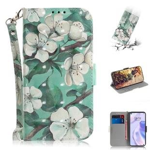 For Huawei P40 lite 5G 3D Painted Pattern Magnetic Attraction Horizontal Flip Leather Case with Holder & Card Slot & Wallet & Lanyard(Watercolor Flowers)