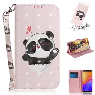For Huawei Y5p 3D Painted Pattern Magnetic Attraction Horizontal Flip Leather Case with Holder & Card Slot & Wallet & Lanyard(Love-heart Bear)