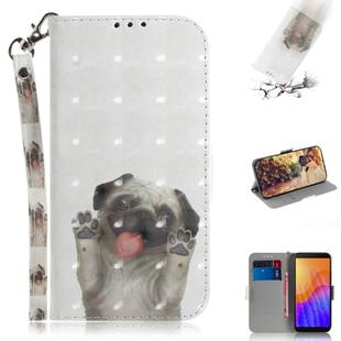 For Huawei Y5p 3D Painted Pattern Magnetic Attraction Horizontal Flip Leather Case with Holder & Card Slot & Wallet & Lanyard(Pekingese Dag)