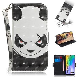 For Huawei Y6p 3D Painted Pattern Magnetic Attraction Horizontal Flip Leather Case with Holder & Card Slot & Wallet & Lanyard(Angry Bear)
