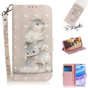 For Xiaomi Redmi 10X Pro 5G 3D Painted Pattern Magnetic Attraction Horizontal Flip Leather Case with Holder & Card Slot & Wallet & Lanyard(Squirrels)