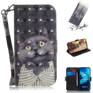 For Motorola Moto G8 Power Lite 3D Painted Pattern Magnetic Attraction Horizontal Flip Leather Case with Holder & Card Slot & Wallet & Lanyard(Embrace Cat)