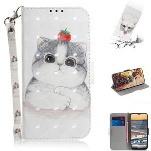 For Nokia 5.3 3D Painted Pattern Magnetic Attraction Horizontal Flip Leather Case with Holder & Card Slot & Wallet & Lanyard(Cute Cat)