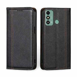 For ZTE Blade A53 4G Grid Texture Magnetic Flip Leather Phone Case(Black)