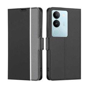 For vivo S17 5G / S17 Pro 5G Twill Texture Side Button Leather Phone Case(Black)