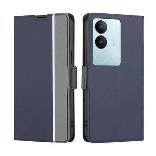 For vivo S17 5G / S17 Pro 5G Twill Texture Side Button Leather Phone Case(Blue)