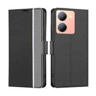 For vivo Y78 5G Twill Texture Side Button Leather Phone Case(Black)