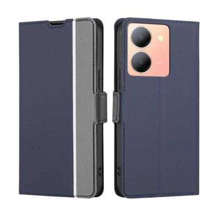 For vivo Y78 5G Twill Texture Side Button Leather Phone Case(Blue)