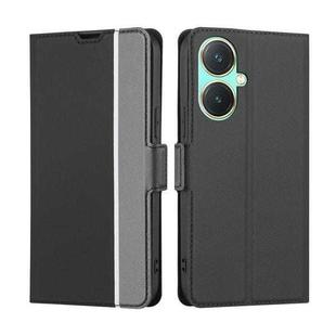 For vivo Y27 4G Twill Texture Side Button Leather Phone Case(Black)