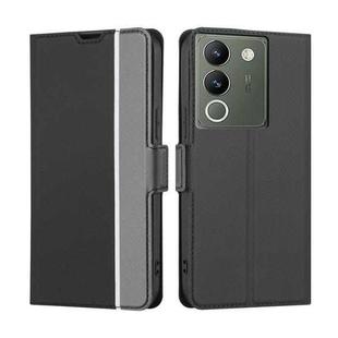 For vivo V29e 5G Twill Texture Side Button Leather Phone Case(Black)