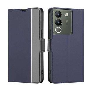 For vivo V29e 5G Twill Texture Side Button Leather Phone Case(Blue)