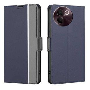 For vivo V30e 5G Global Twill Texture Side Button Leather Phone Case(Blue)