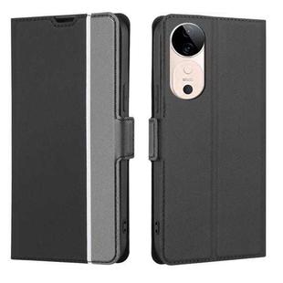 For vivo S19 Twill Texture Side Button Leather Phone Case(Black)