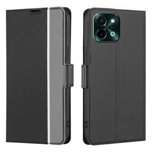 For vivo Y28 4G Twill Texture Side Button Leather Phone Case(Black)