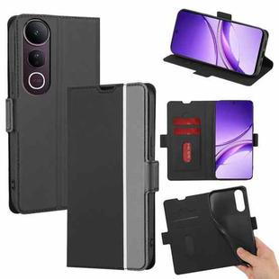 For vivo V50 Lite 5G Twill Texture Side Button Leather Phone Case(Black)