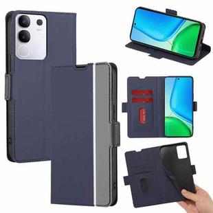For vivo Y29 4G Global Twill Texture Side Button Leather Phone Case(Blue)
