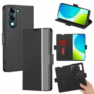 For vivo Y29s 5G / Y04 4G Twill Texture Side Button Leather Phone Case(Black)