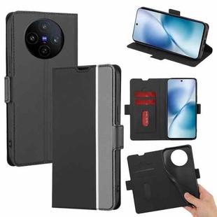 For vivo X200s 5G Twill Texture Side Button Leather Phone Case(Black)