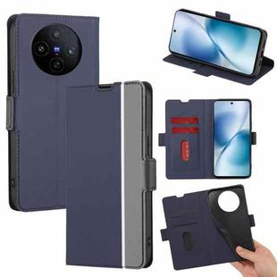 For vivo X200s 5G Twill Texture Side Button Leather Phone Case(Blue)