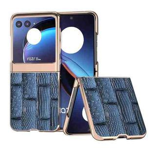For Motorola Razr 40 Ultra Nano Electroplate Mahjong Texture Leather Phone Case(Blue)