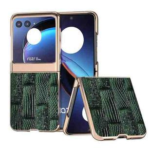 For Motorola Razr 40 Ultra Nano Electroplate Mahjong Texture Leather Phone Case(Green)