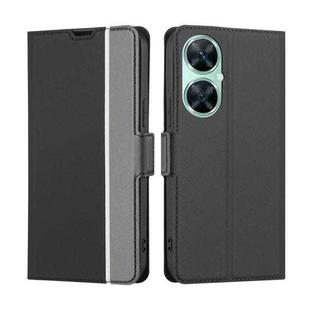 For Huawei Enjoy 60 Pro / nova 11i Twill Texture Side Button Leather Phone Case(Black)