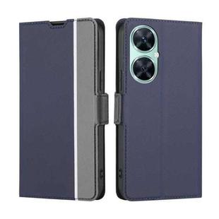 For Huawei Enjoy 60 Pro / nova 11i Twill Texture Side Button Leather Phone Case(Blue)