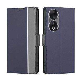 For Honor 90 5G Twill Texture Side Button Leather Phone Case(Blue)