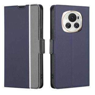 For Honor Magic6 Twill Texture Side Button Leather Phone Case(Blue)